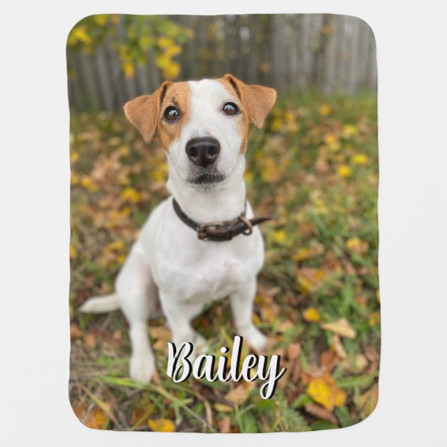 Custom Pet Photo - Personalized Cozy Keepsake Baby Blanket (Front)