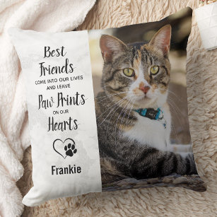 Custom Pet Photo Personalized Dog Cat Memorial Throw Pillow