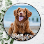 Custom Pet Photo Personalized Dog Lover Phone  PopSocket<br><div class="desc">Let your favorite dog be in charge of your phone with this fun custom photo PopSocket. You know you use it most for pictures of him ! This pet photo with personalized name design is trendy, elegant, cool and cute. Customize with your favorite dog photo, cat photo, or any pet...</div>