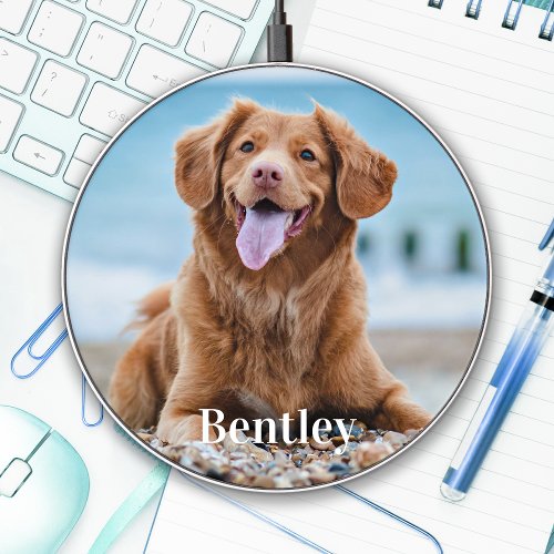 Custom Pet Photo Personalized Dog Lover Phone  Wireless Charger