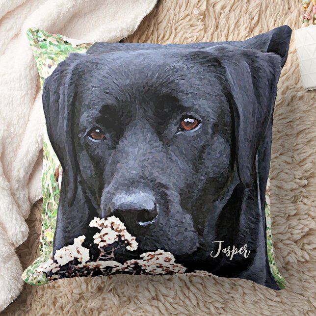 Custom Pet Photo Personalized Dog Lover Throw Pillow (Creator Uploaded)
