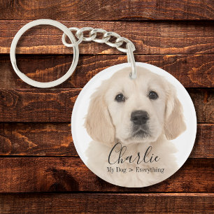 Custom Pet Photo Personalized Dog or Cat Throw Keychain