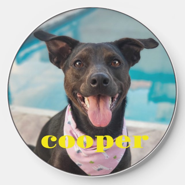 Custom pet Photo Personalized for animal Lover Wireless Charger (Front)
