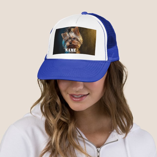 Custom Pet Photo Personalized Gift, Chic Elegant Trucker Hat (In Situ)