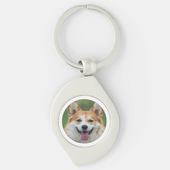 Custom Pet Photo Personalized  Keychain (Front)
