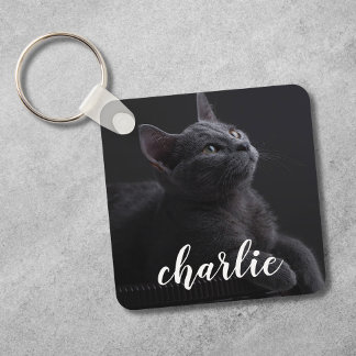 Custom Pet Photo Personalized Name Keychain