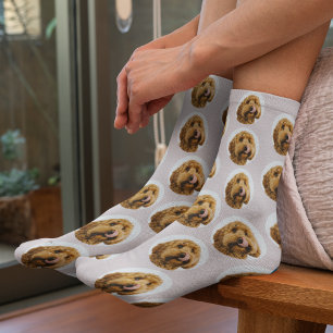 Custom Pet Photo Personalized Pink Pet Lover Socks