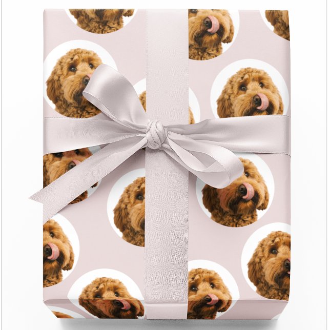 Custom Pet Photo | Personalized Pink  Wrapping Paper (Creator Uploaded)