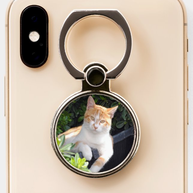 Custom Pet Photo Phone Ring Stand (Close Up)
