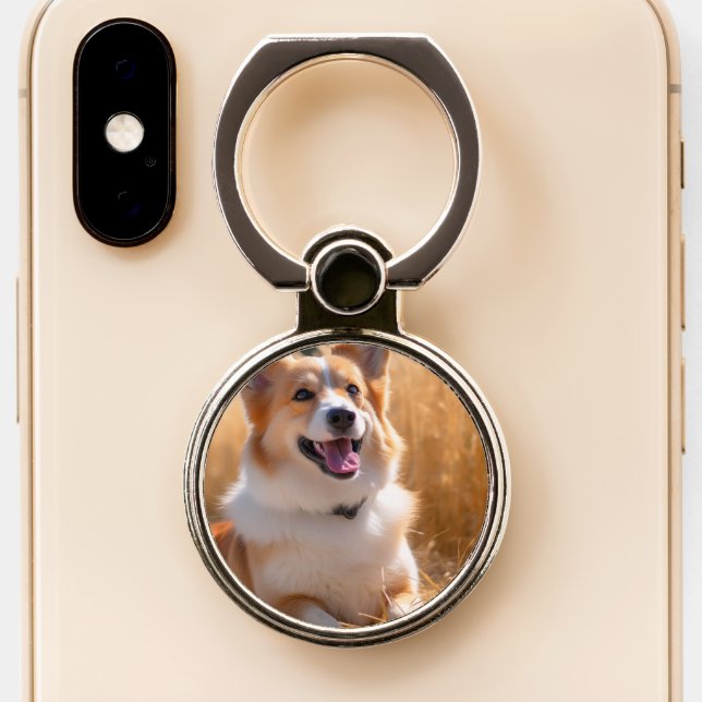 Custom Pet Photo Phone Ring Stand (Close Up)