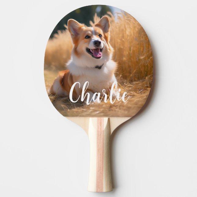 Custom Pet Photo Ping Pong Paddle (Front)
