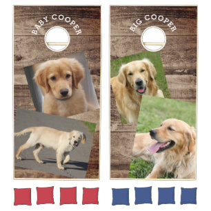 Custom Pet Photo Puppy Dog Name Personalized Cornhole Set