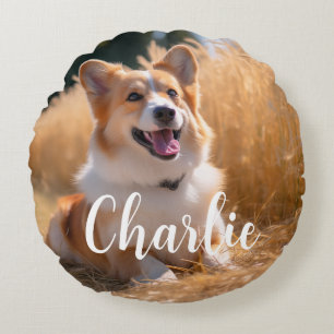 Custom Pet Photo Round Pillow