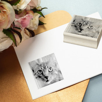 Custom Pet Photo Rubber Stamp by beckynimoy at Zazzle
