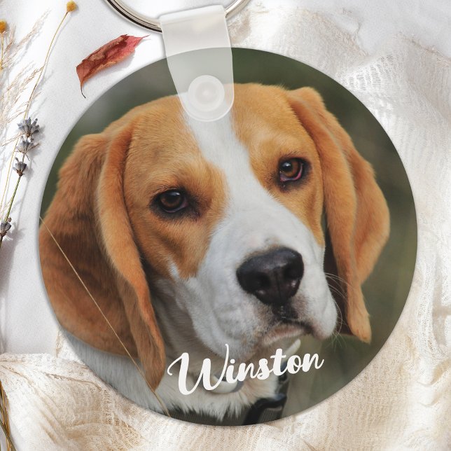 Custom Pet Photo Simple Cute Dog Lover Keychain (Creator Uploaded)