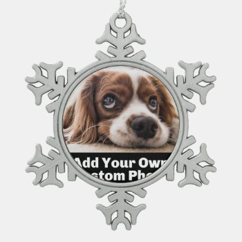 Custom Pet Photo Snowflake Ornament Template by UniqueChristmasGifts at Zazzle