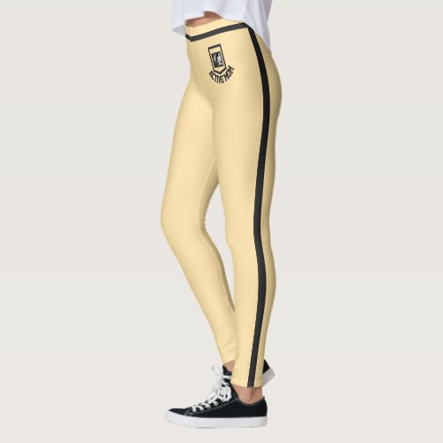 Custom Pet Photo Soft Butter Yellow Black Stripes Leggings