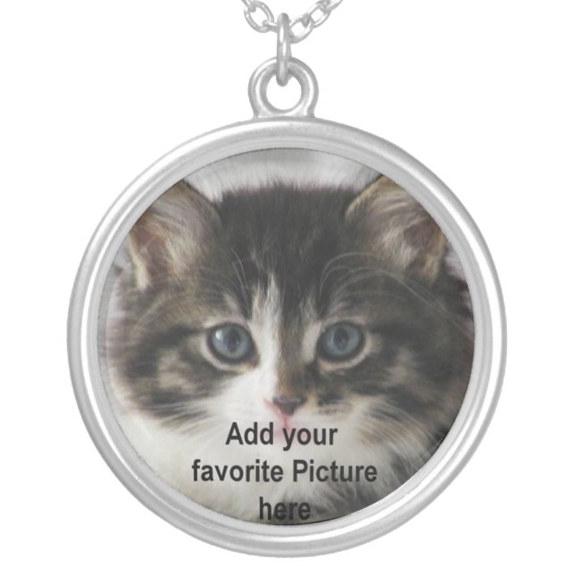 Custom Pet Photo Sterling silver Necklace Jewelry (Front)