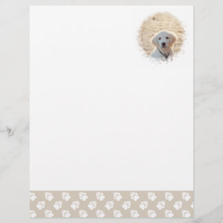 Custom Pet Photo Template With Beige &amp; White Paws Letterhead