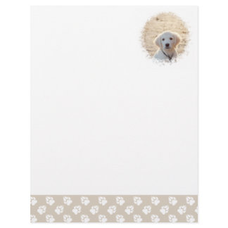 Custom Pet Photo Template With Beige &amp; White Paws Letterhead