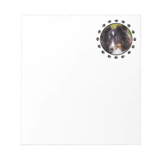 Custom Pet Photo Template With Paws Notepad