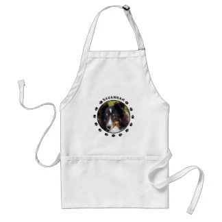 Custom Pet Photo Template With Paws &amp; Text Adult Apron