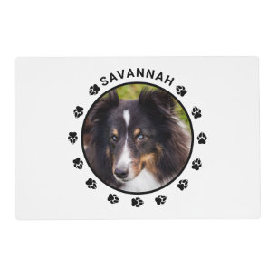 Custom Pet Photo Template With Paws & Text Placemat