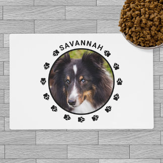 Custom Pet Photo Template With Paws &amp; Text Placemat