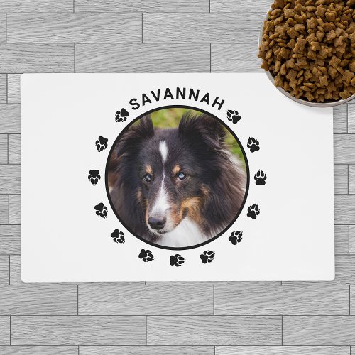 Custom Pet Photo Template With Paws  Text Placemat