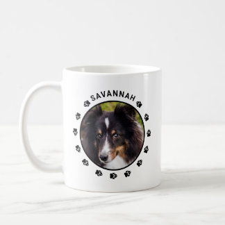 Custom Pet Photo Templates With Paws &amp; Text Coffee Mug