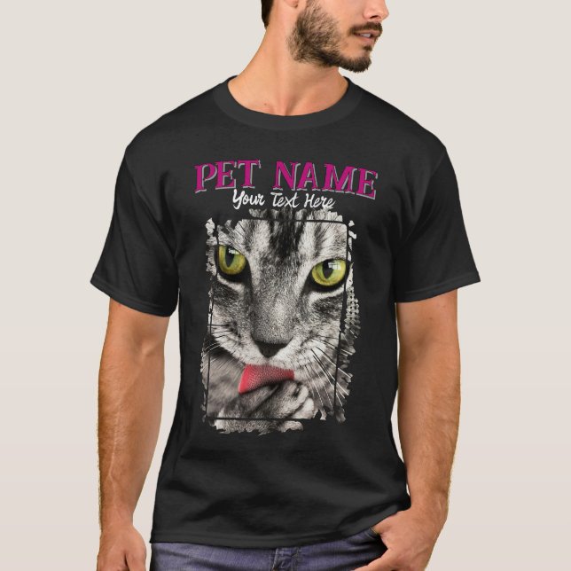 Custom Pet Photo Text T-Shirt (Front)