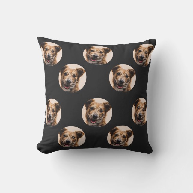 Custom Pet Photo Throw Pillow (Front)