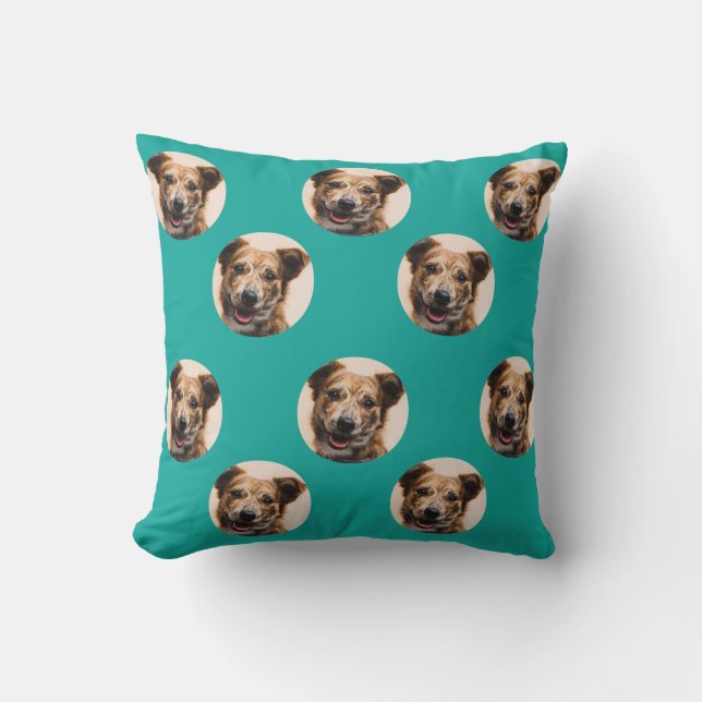 Custom Pet Photo Throw Pillow (Front)