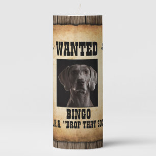 Custom Pet Photo Wanted Poster Pillar Candle