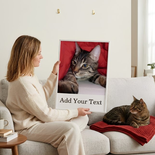 Custom Pet Photo With Funny Text Personalized Cat Poster (Creator Uploaded)