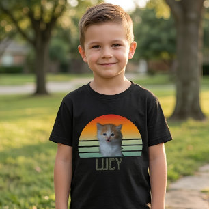 Custom Pet Photo With Name Cat Personalized Gift  T-Shirt