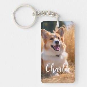 Custom Pet Photo with Name Keychain
