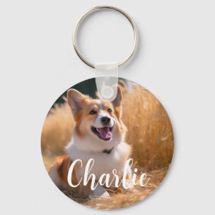 Custom Pet Photo with Name Keychain