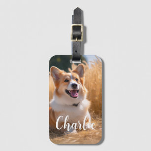 Custom Pet Photo with Name Luggage Tag