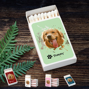 Custom Pet Photo with Name & Modern Typography Matchboxes