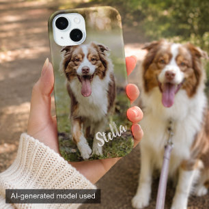 Custom Pet Photo with Personalized Name iPhone 15 Case