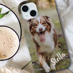 Custom Pet Photo with Personalized Name iPhone 15 Case