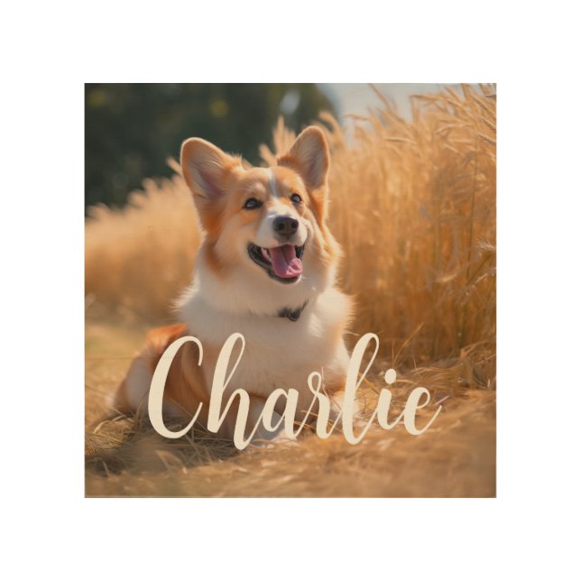 Custom Pet Photo Wood Wall Art (Front)