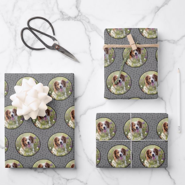 Custom Pet Photo Wrapping Paper Sheets (Front)