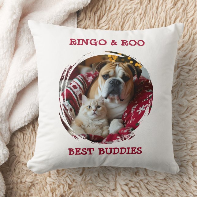 Custom Pet Pillow Best Buddies Cat Dog Names Gift (Creator Uploaded)