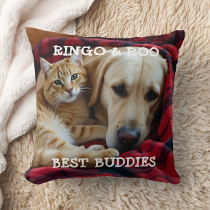 Custom Pet Pillow Best Buddies Cat Dog Names Gift