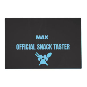 Custom Pet Placemat Neon "Official Snack Taster"
