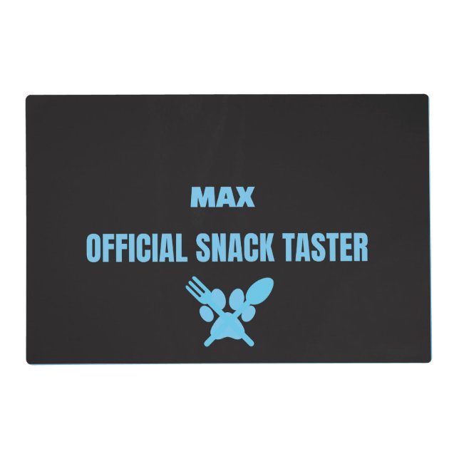 Custom Pet Placemat | Neon "Official Snack Taster" (Front)