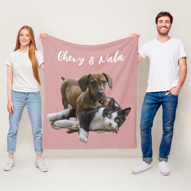 Custom Pet Portrait Blanket - Cozy Fleece Throw (In Situ)