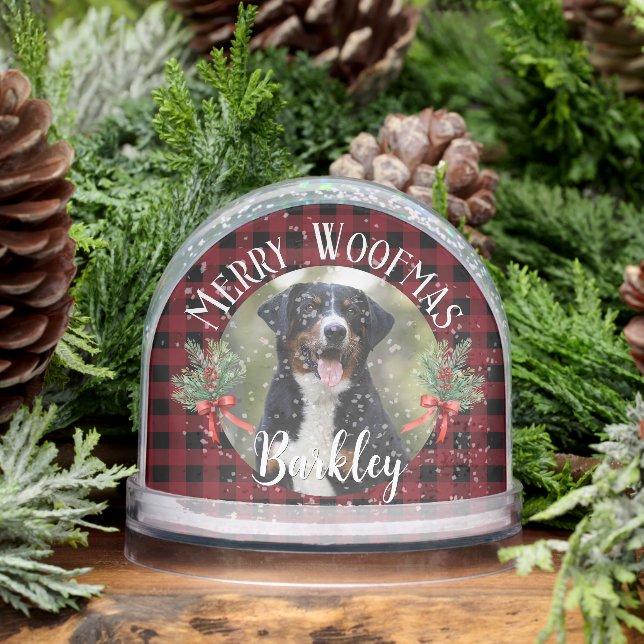 Custom Pet Portrait Christmas Photo Gift Snow Globe (Winter)